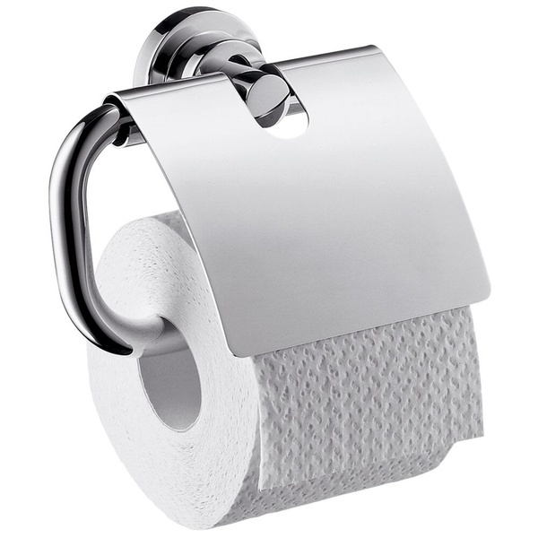 Держатель для туалетной бумаги с крышкой HANSGROHE AXOR Citterio 41738000 округлый металлический хром
