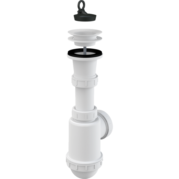 Сифон для кухонної мийки ALCAPLAST впуск 70 мм випуск горизонтальний білий A442-DN50/40