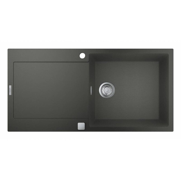 Мийка для кухні GROHE гранітна K500 1000x500мм прямокутна врізна із сифоном чорна 31645AT0