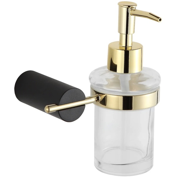 Дозатор для жидкого мыла MEXEN Aron настенный на 180мл округлый стеклянный золото MEX-70881388-57