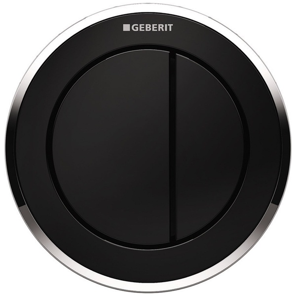 Кнопка слива для инсталляции GEBERIT Type10 пластиковая пневматическая двойная глянцевая черная 116.055.KM.1