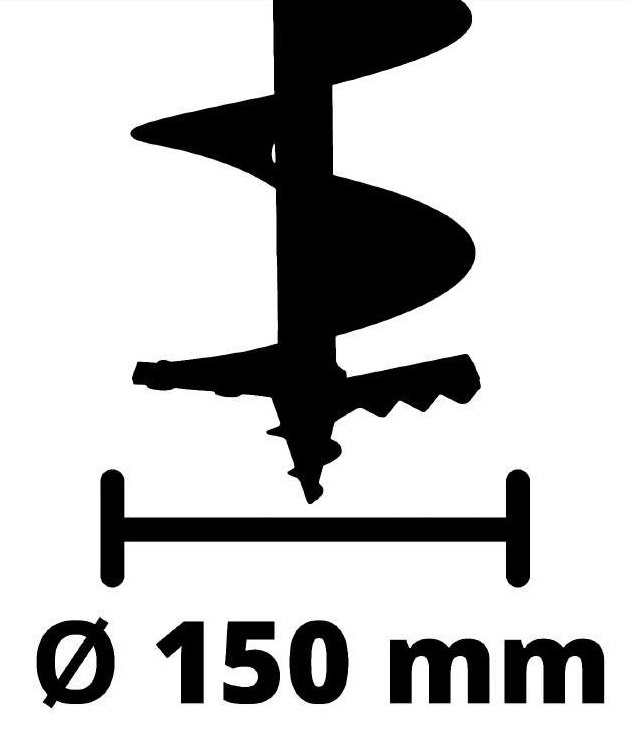 Бур грунтовой Einhell GP-EA 18/150LI BL - Solo акум, 18В PXC, 125об•мин, бур 80/15см, 5.7кг,