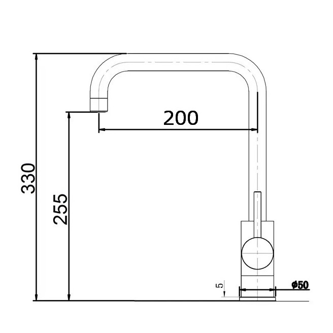 Змішувач для кухні одноважільний PLATINUM NА3008B бежевий нержавіюча сталь PLS-A32292