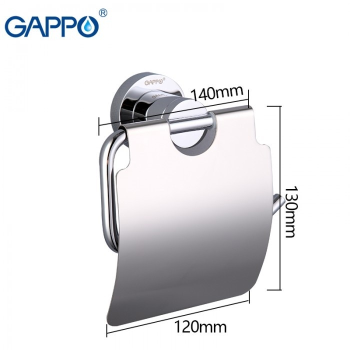 Держатель для туалетной бумаги с крышкой GAPPO G1803 округлый металлический хром