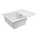 Мийка для кухні гранітна прямокутна PLATINUM 6550 INTENSO 650x500x205мм без сифону біла PLS-A25102 4 з 5