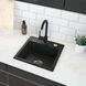 Мийка для кухні гранітна квадратна DEANTE Zorba 440x440x184мм із сифоном чорна ZQZ_N103 3 з 5
