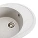 Мийка для кухні гранітна овальна PLATINUM 5847 ONYX 575x465x185мм із сифоном біла PLS-A38323 4 з 5