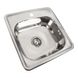Мийка для кухні із нержавіючої сталі квадратна PLATINUM 3838 ПОЛИРОВКА 380x380x160мм глянцева 0.6мм із сифоном PLS-A216 2 з 7