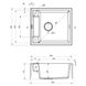 Мойка для кухни гранитная прямоугольная DEANTE Magnetic 560x500x219мм с сифоном белая ZRM_A103 2 из 2