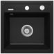Мийка для кухні гранітна квадратна DEANTE Zorba 440x440x184мм із сифоном чорна ZQZ_N103 1 з 5