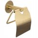 Тримач для туалетного паперу із кришкою REA 322219B округлий металевий золото REA-77080 3 з 5