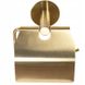 Тримач для туалетного паперу із кришкою REA 322219B округлий металевий золото REA-77080 4 з 5