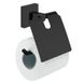 Тримач для туалетного паперу із кришкою VOLLE CUADRO 2536.240104 прямокутный із нержавіючої сталі чорний 1 з 2