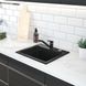 Мийка для кухні гранітна квадратна DEANTE Zorba 440x440x184мм із сифоном чорна ZQZ_N103 4 з 5