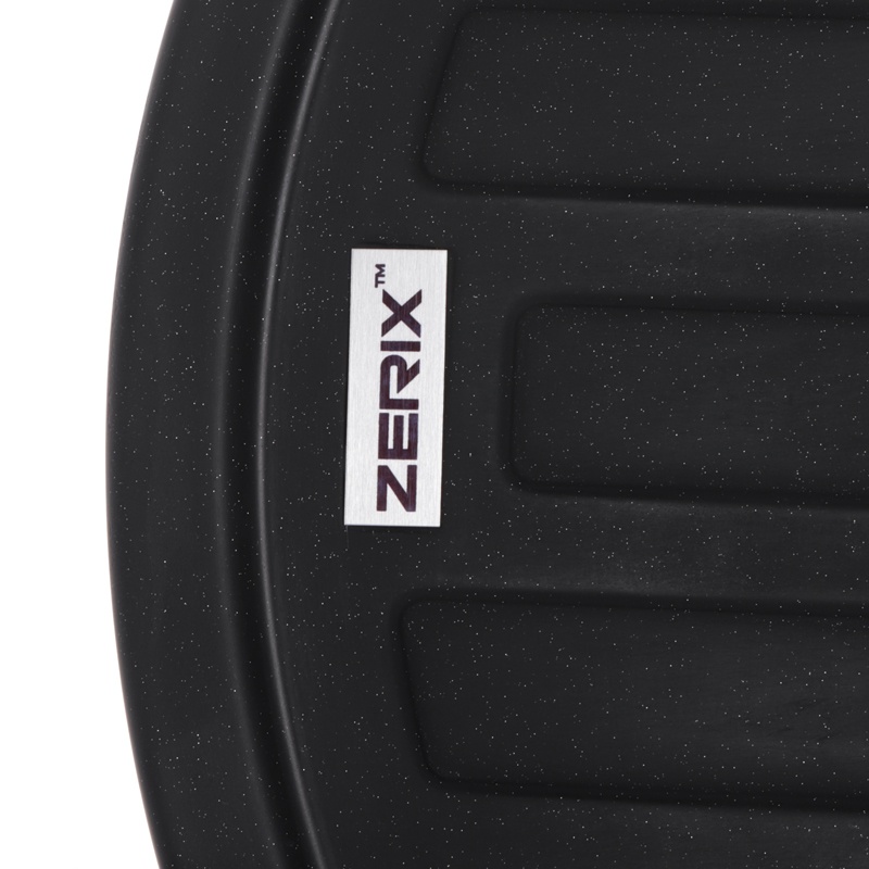 Мийка для кухні гранітна овальна ZERIX ZS-7750R-14 760x500x200мм із сифоном чорна ZX4562