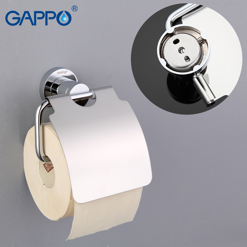 Тримач для туалетного паперу із кришкою GAPPO G1803 округлий металевий хром