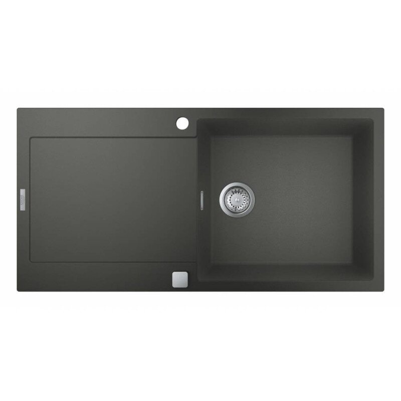 Мойка на кухню гранитная прямоугольная GROHE K500 1000мм x 500мм черный с сифоном 31645AT0
