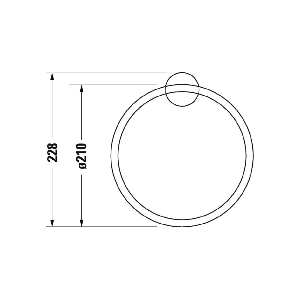 Держатель-кольцо для полотенец DURAVIT Starck T 0099471000 210мм округлый металлический хром