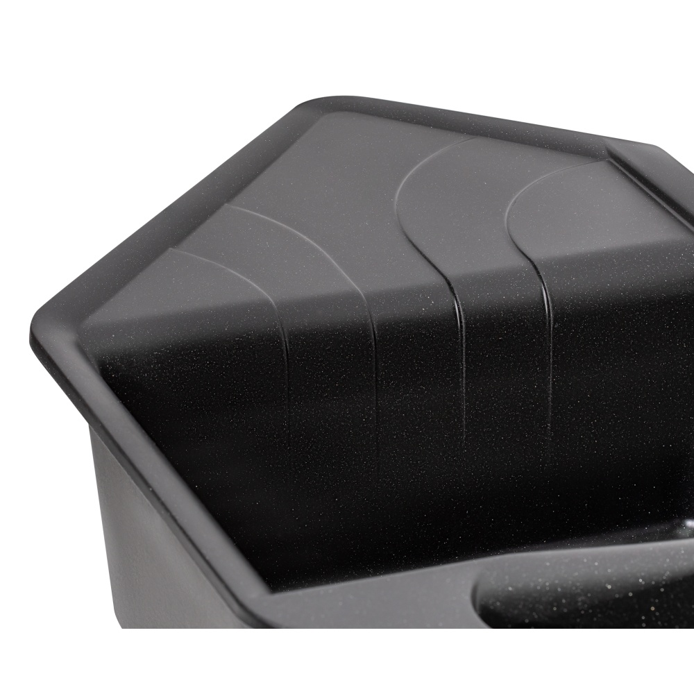 Раковина на кухню из искусственного камня ассиметричная LIDZ 1000x500/225 500мм x 1000мм черный на полторы чаши с сифоном LIDZBLM141000500225
