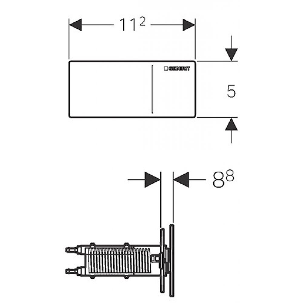 Кнопка зливу для інсталяції сенсорна GEBERIT Sigma 70 скляна подвійна глянцева біла 115.630.SI.1