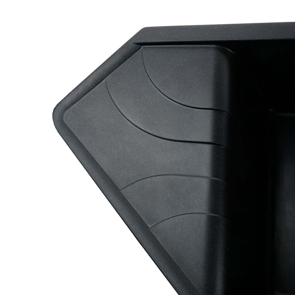 Мойка на кухню из искусственного камня ассиметричная GLOBUS LUX GARDA 500мм x 1000мм черный на полторы чаши без сифона 000002978