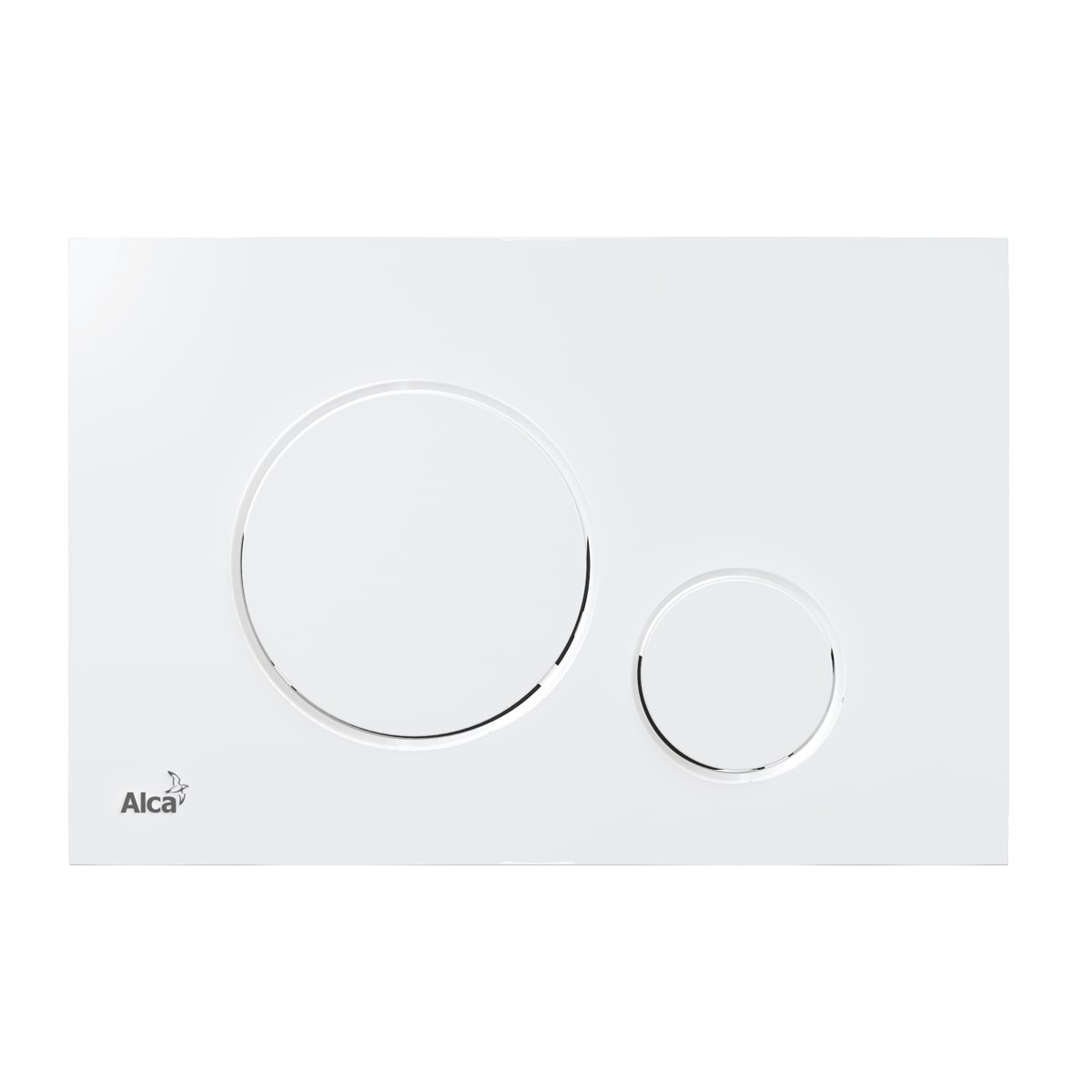 Кнопка слива для инсталляции ALCAPLAST пластиковая двойная глянецевая белая M670