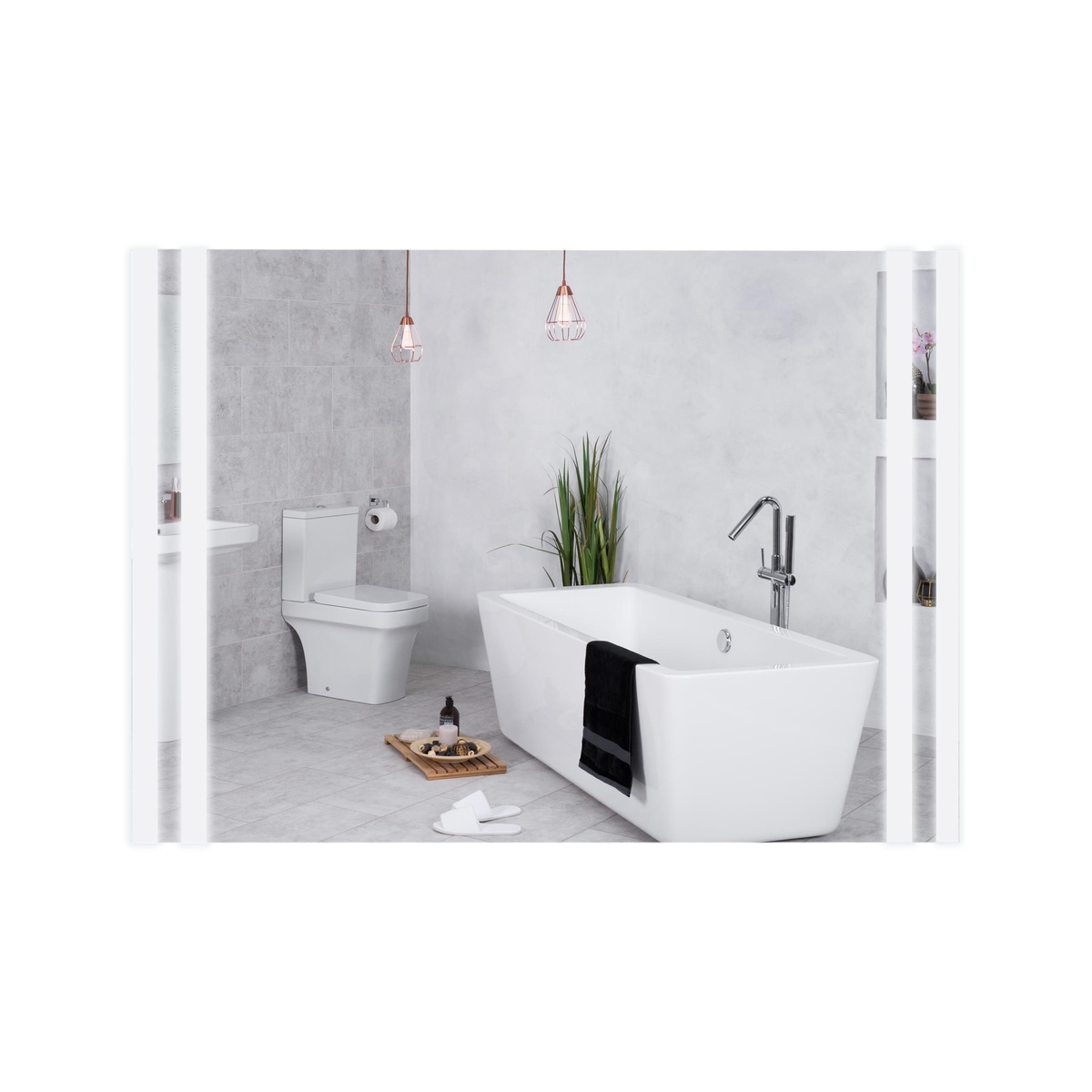Зеркало прямоугольное для ванной Q-TAP Mideya Classic 50x70см c подсветкой QT2078250640W
