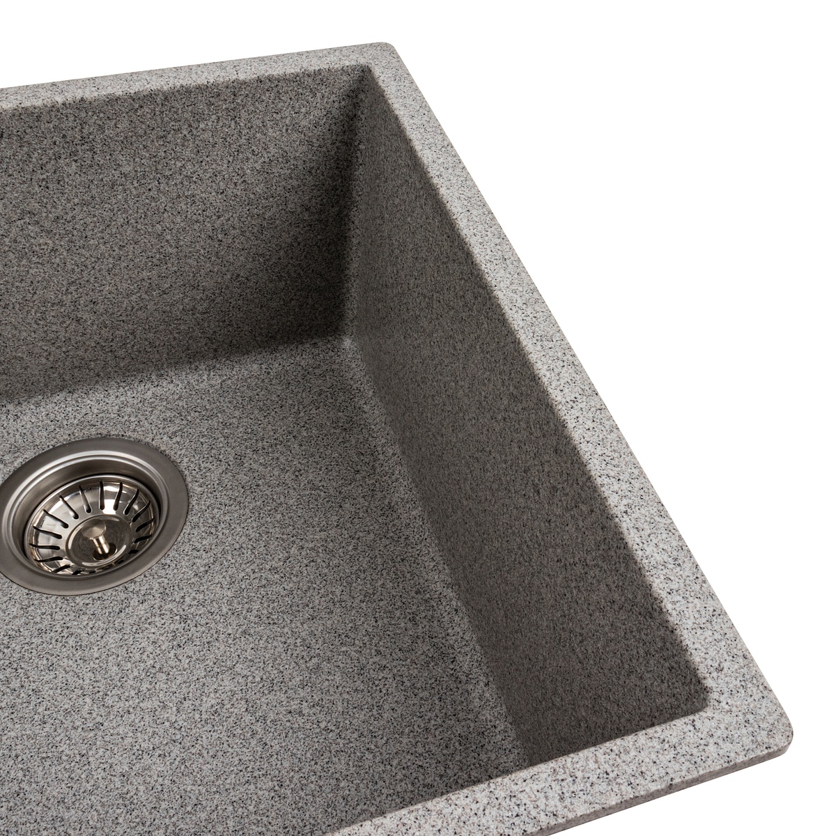 Мийка для кухні гранітна квадратна PLATINUM 4040 RUBA 440x440x200мм без сифону сіра PLS-A40843