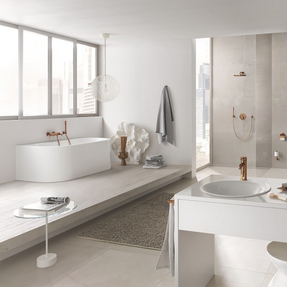 Кран для ванної однозахватний із коротким зливом GROHE Essence New бронзовий латунь 33624DA1