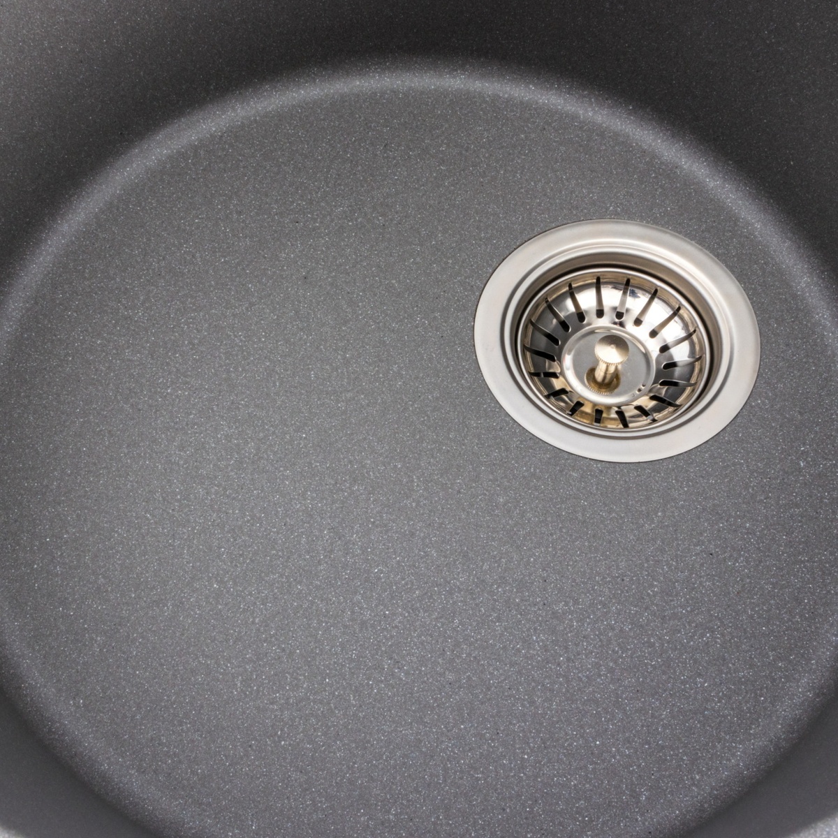 Мийка для кухні гранітна овальна PLATINUM 5847 ONYX 575x465x185мм із сифоном сіра PLS-A38322
