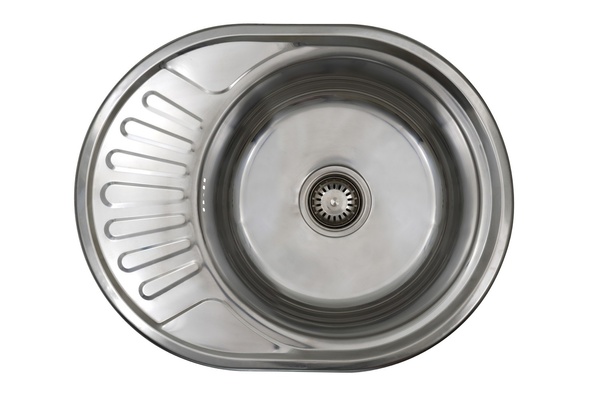 Мийка для кухні із нержавіючої сталі овальна KRONER KRP Polierte-5745 570x450x180мм глянцева 0.6мм із сифоном CV022772