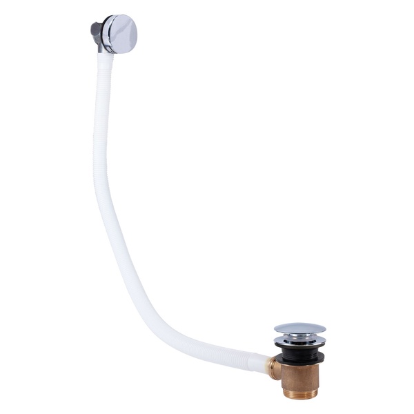 Донный клапан Click-Clack для ванны TRES 70мм с переливом металл 1 1/2" глянцевый хром 13453430
