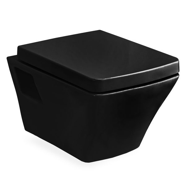 Унітаз підвісний чорний VOLLE TEO із сидінням з мікроліфтом 13-88-422black