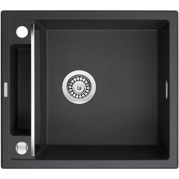 Мийка для кухні гранітна прямокутна DEANTE Magnetic 560x500x219мм із сифоном сіра ZRM_G103