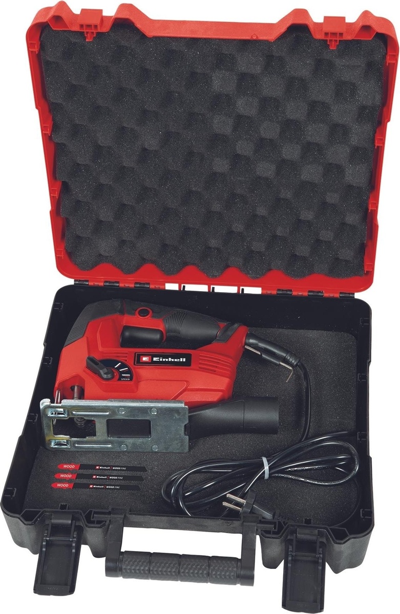 Лобзик электрический Einhell TC-JS 80/1 Kit 550Вт 1000-3000об·мин 1.86кг в комплекте 3 полотна кейс