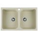 Мийка для кухні гранітна прямокутна PLATINUM 7648W TWIN 760x480x180мм без сифону на дві чаші бежева PLS-A27516 1 з 5