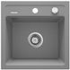 Мийка для кухні гранітна квадратна DEANTE Zorba 440x440x184мм із сифоном сіра ZQZ_S103 1 з 4
