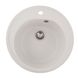 Мийка для кухні гранітна кругла PLATINUM 510 LUNA 510x510x190мм без сифону біла PLS-A25053 1 з 5