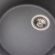 Мийка для кухні гранітна овальна PLATINUM 5847 ONYX 575x465x185мм із сифоном сіра PLS-A38322 5 з 7