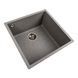 Мийка для кухні гранітна квадратна PLATINUM 4040 RUBA 440x440x200мм без сифону сіра PLS-A40843 3 з 8