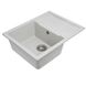 Мийка для кухні гранітна прямокутна PLATINUM 6550 INTENSO 650x500x205мм без сифону біла PLS-A25101 3 з 5