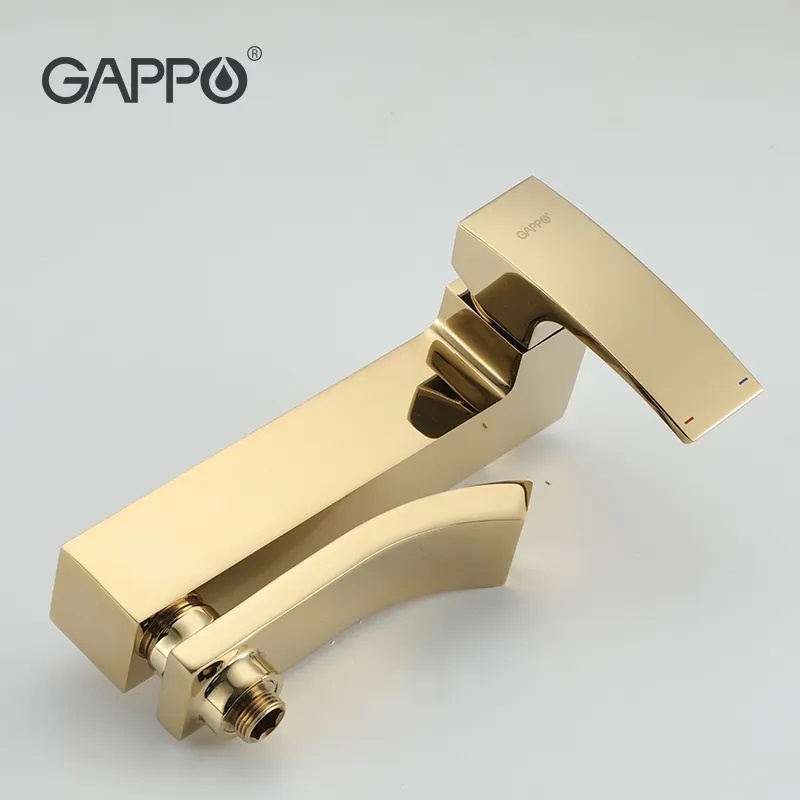 Cмеситель для ванны однорычажный с коротким изливом GAPPO золотой латунь G3207-3