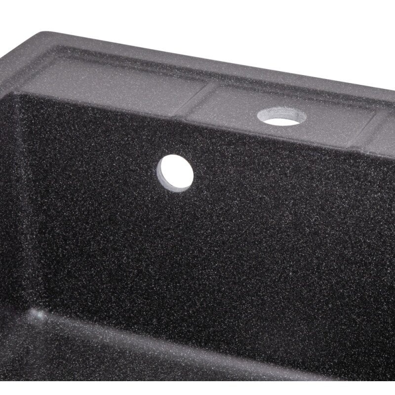 Мийка на кухню гранітна прямокутна LIDZ GRF-13 455мм x 513мм чорний без сифону LIDZGRF13460515200