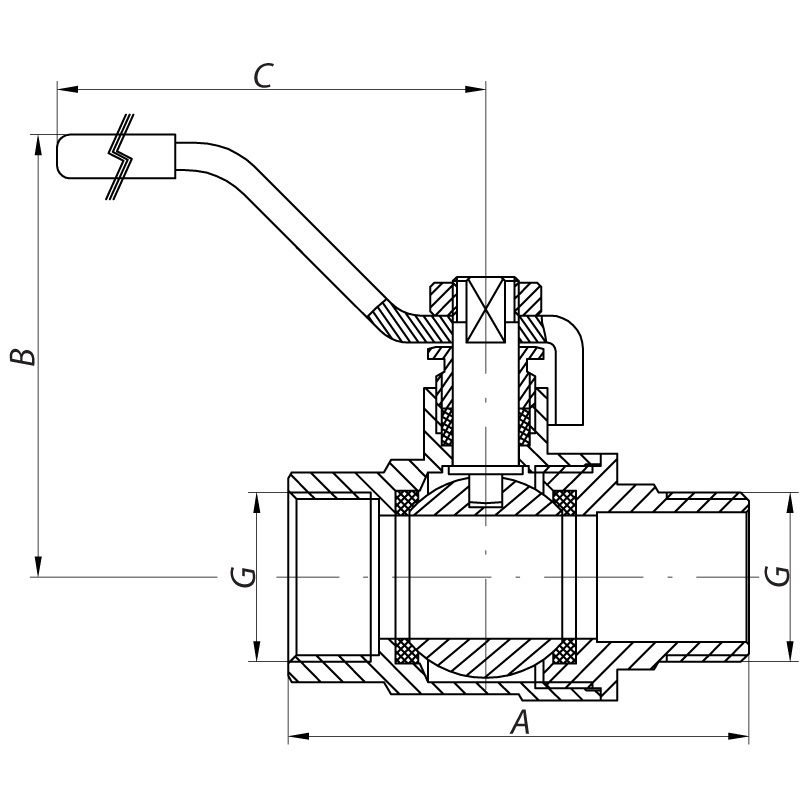 Кран кульовий WATERPRO 3/4" вн-зв PN25бар WP2913