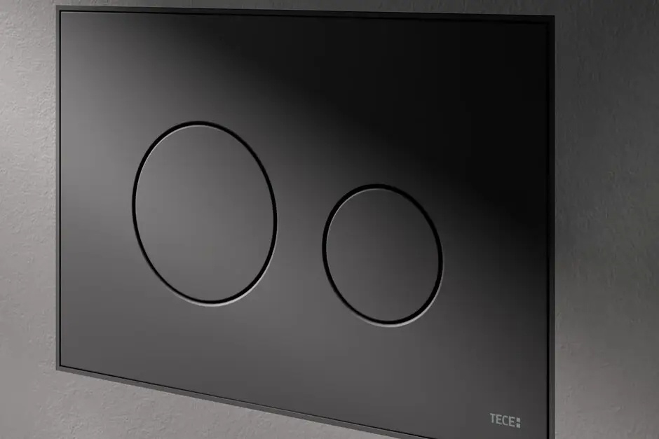 Кнопка слива для инсталляции TECE Loop пластиковая двойная матовая черная 9240925