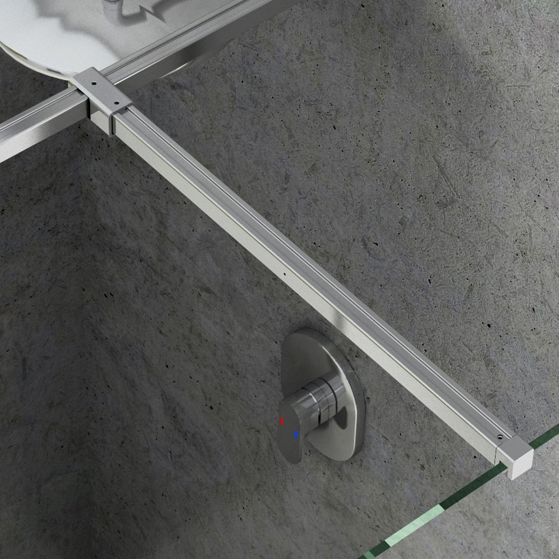 Тримач для скла душової кабіни RAVAK W SET-Uni T із регулюванням довжина 120см GWD01000A099