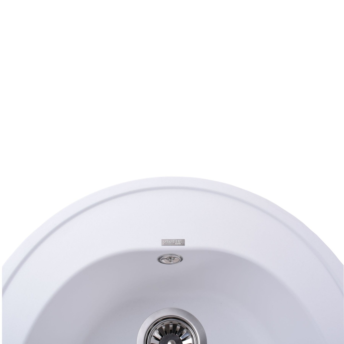 Мойка на кухню гранитная круглая GLOBUS LUX MARTIN А0007 510x510мм белая без сифона 000022437