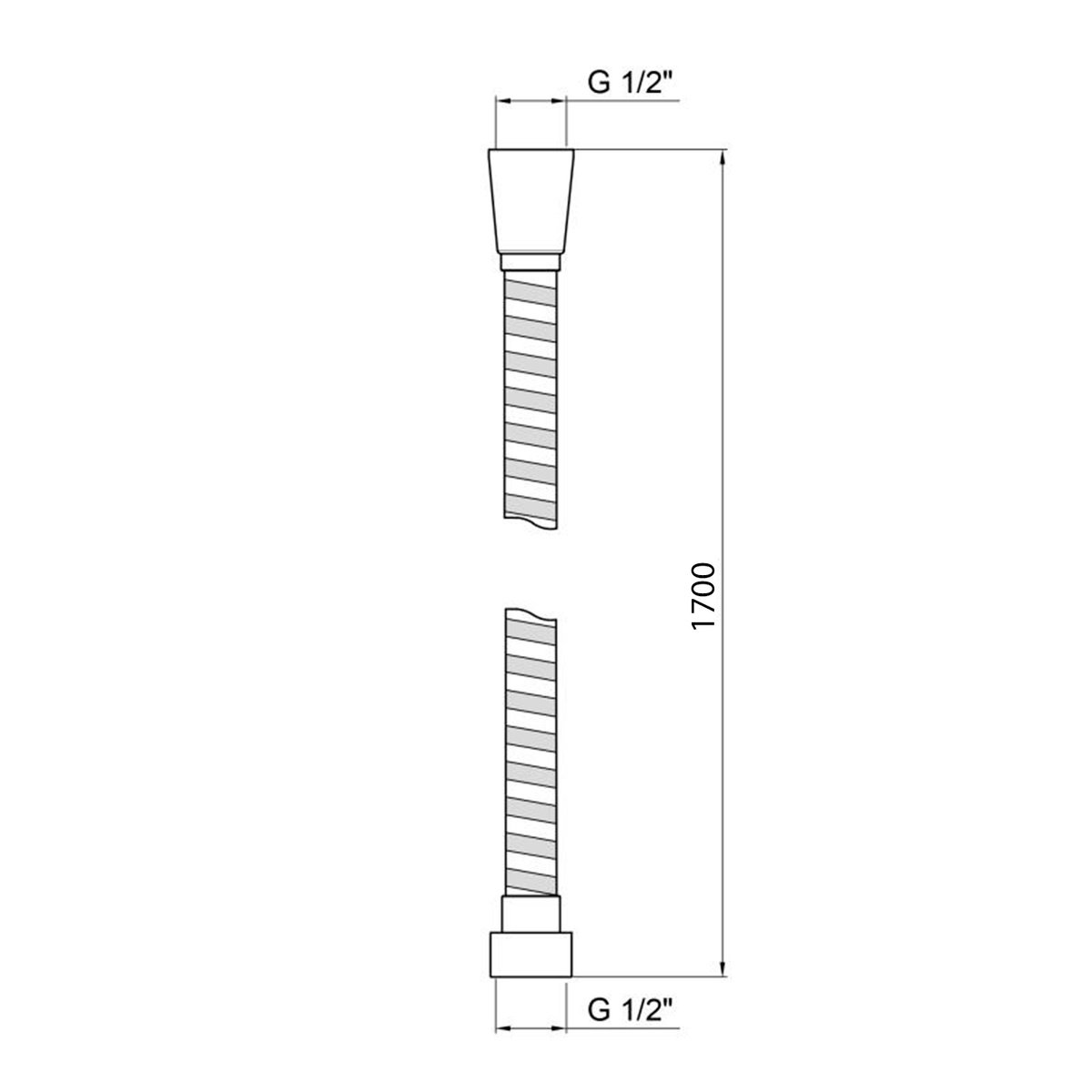 Шланг для душу IBERGRIF M20103 1700мм із нержавіючої сталі хром CV028527