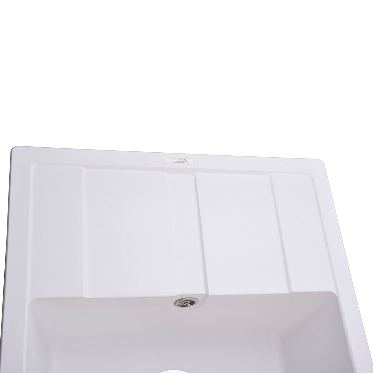 Мийка на кухню гранітна прямокутна GLOBUS LUX ONE А0007 650x500мм біла без сифону 000021939