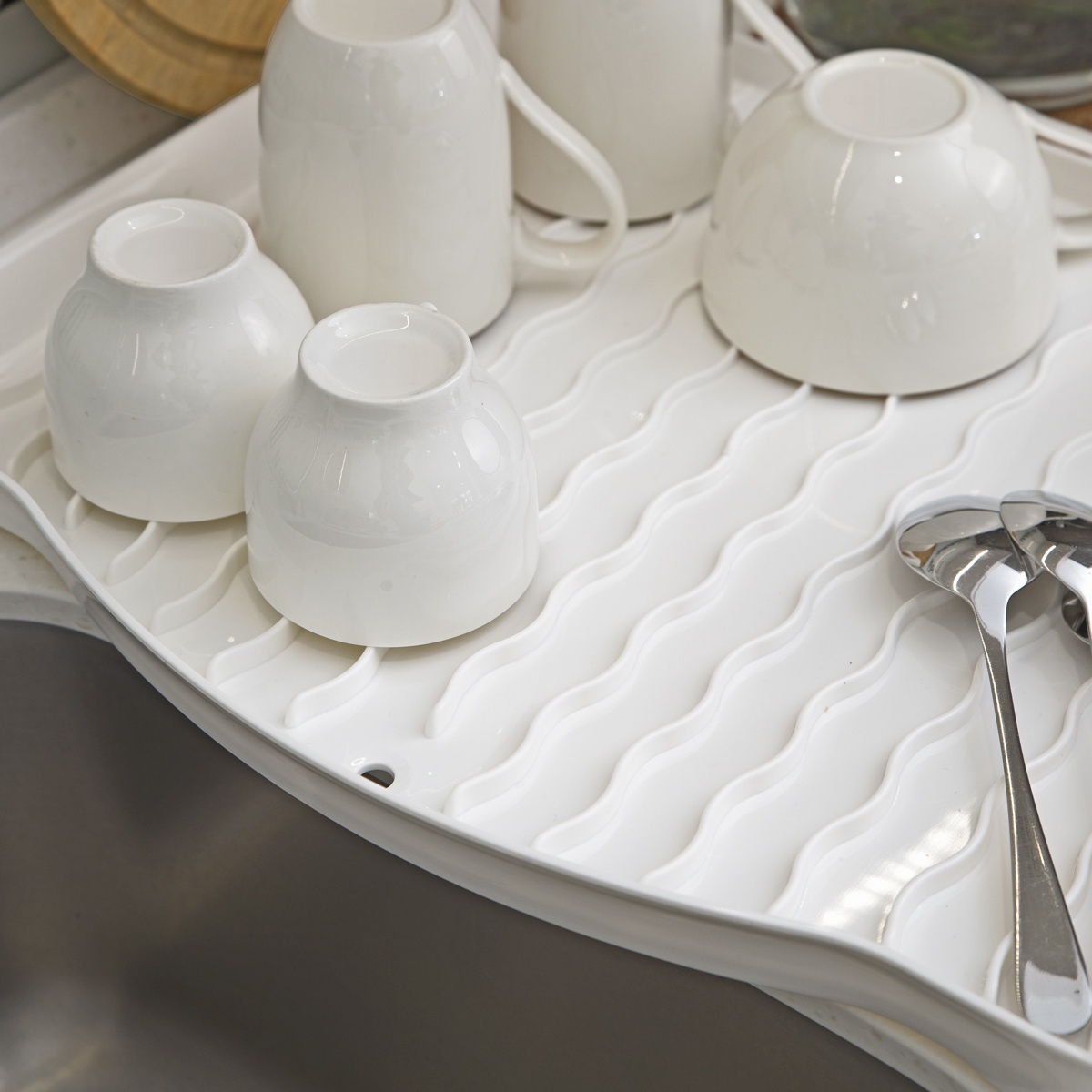 Сушилка для посуды MVM 455x358x35мм пластиковая белая DR-01 WHITE